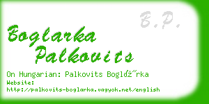 boglarka palkovits business card